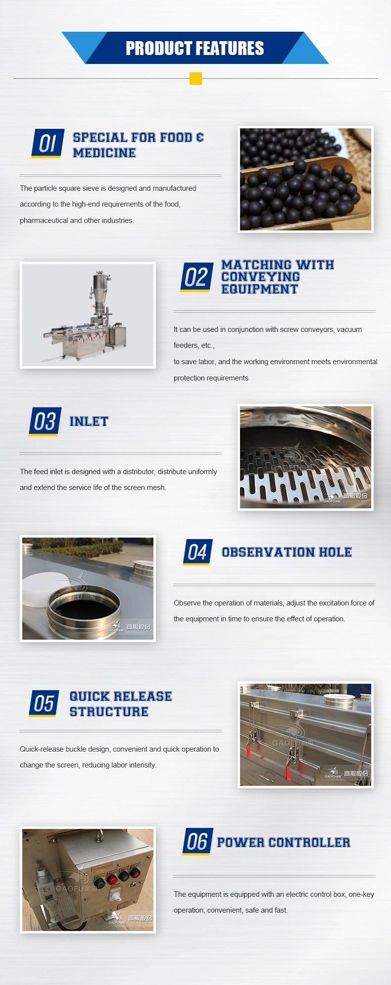 Industrial Vibrating Separator Rice Bran Grading Sieve Linear Screen Vibration Sieving Machine